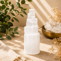 Monolito de Selenita 10 cm | Limpieza Energética, Paz Mental y Recarga de Minerales