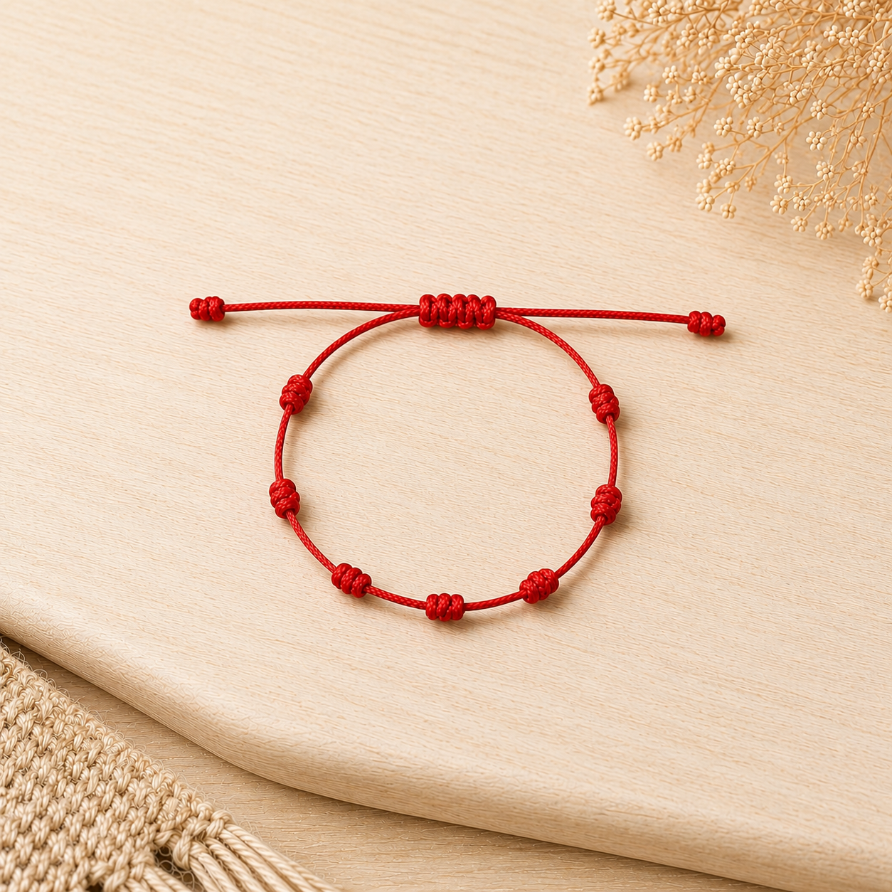 Pulsera 7 nudos Roja
