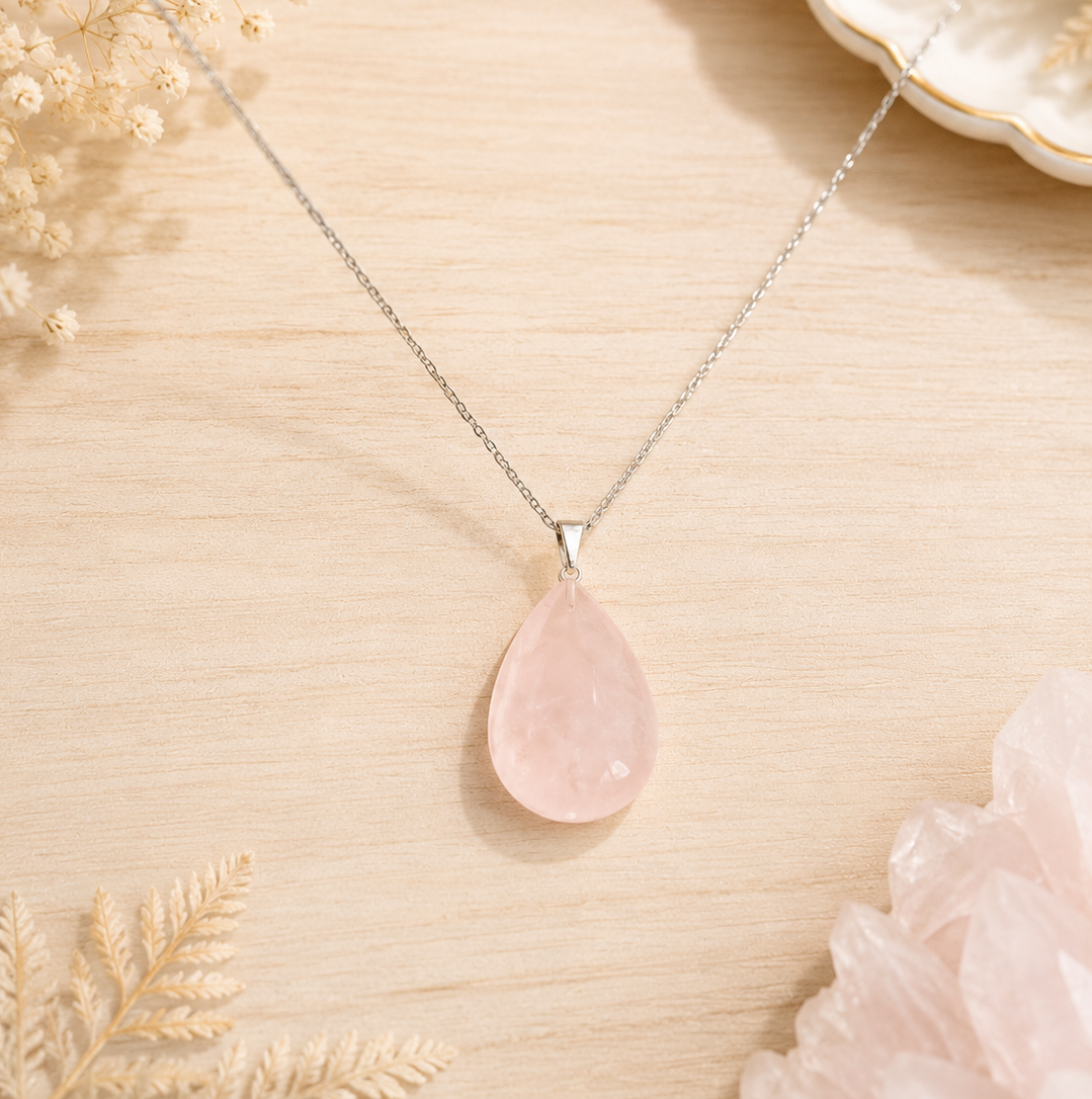 Colgante de Cuarzo Rosa